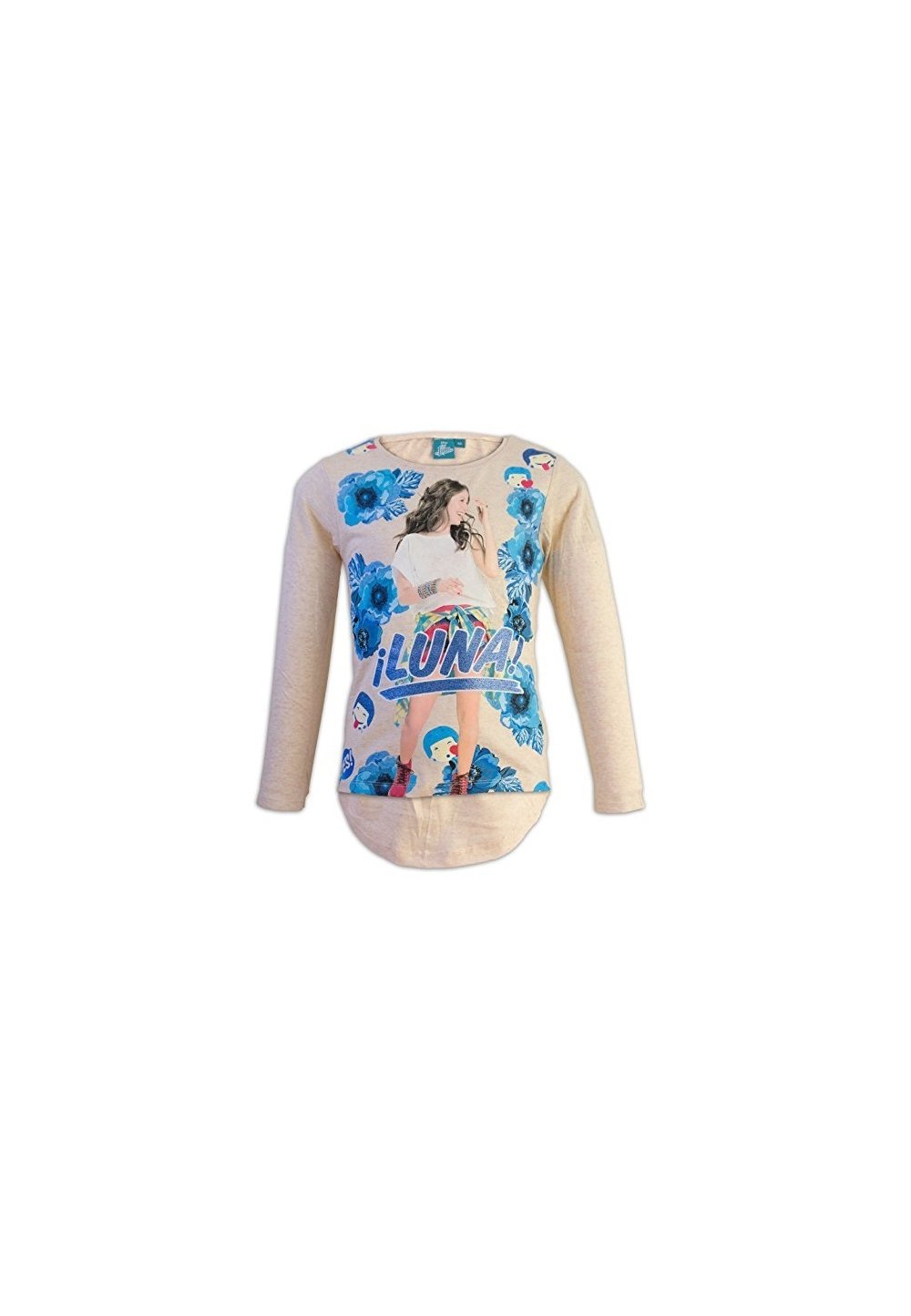 Bluza crem cu floricele turcoaz, Luna