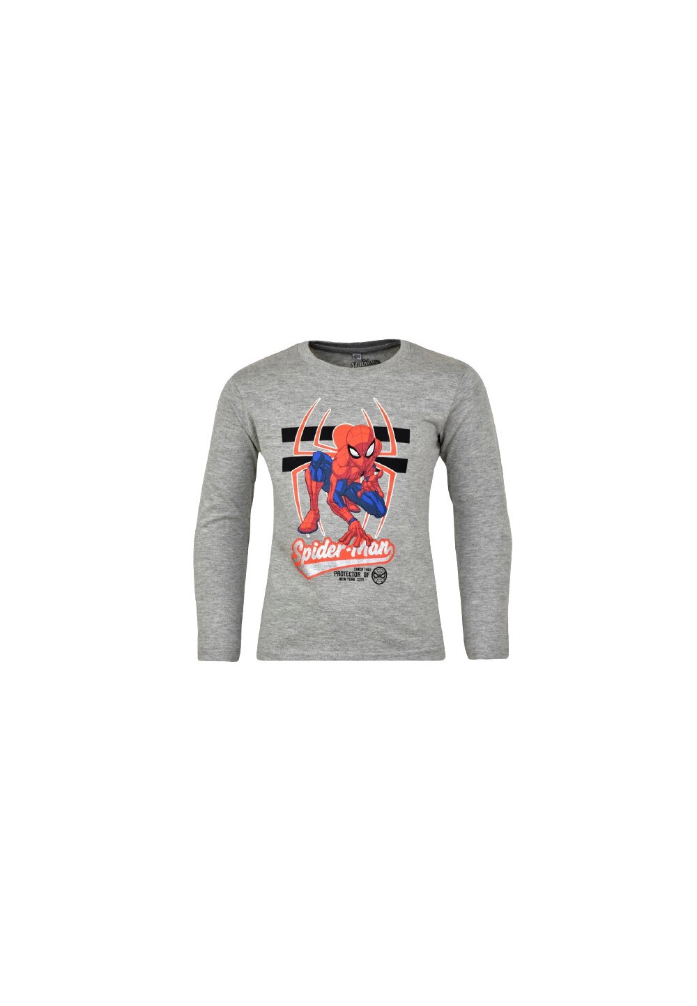 Bluza maneca lunga, 90%bumbac, cu imprimeu, Spider Man, gri