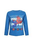 Bluza maneca lunga, bumbac, cu imprimeu, Spider-man, albastru