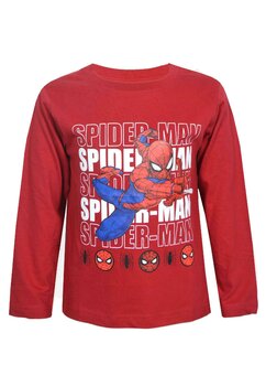 Bluza maneca lunga, bumbac, cu imprimeu, Spider-man, rosu