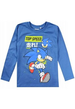 Bluza maneca lunga, bumbac, Top speed, albastru