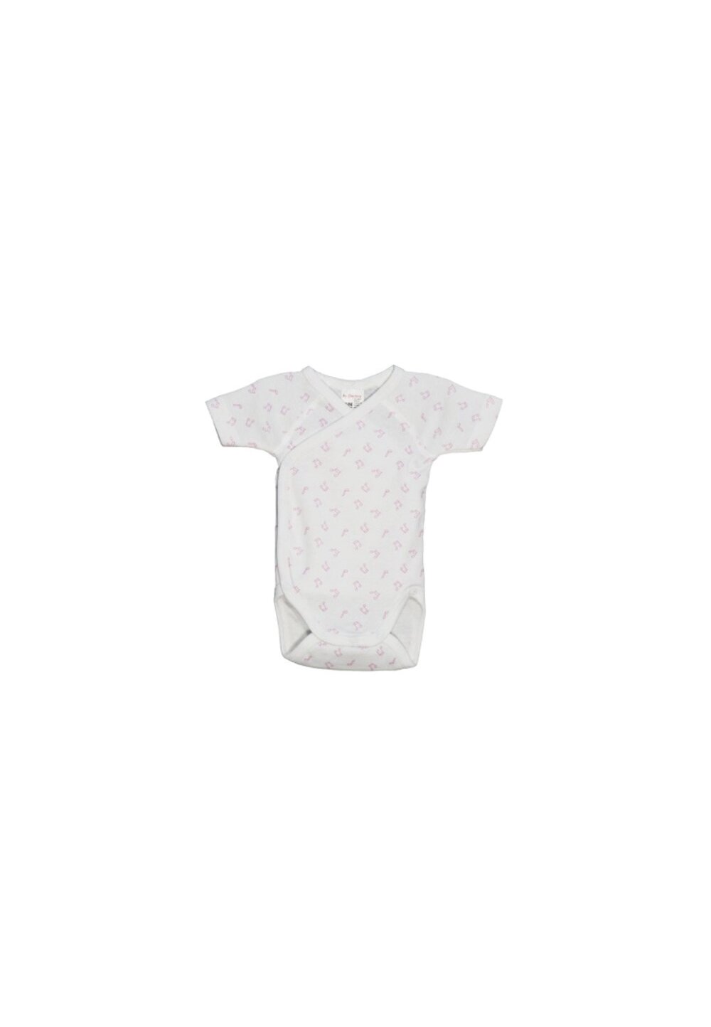 Body maneca scurta, alb cu note muzicale