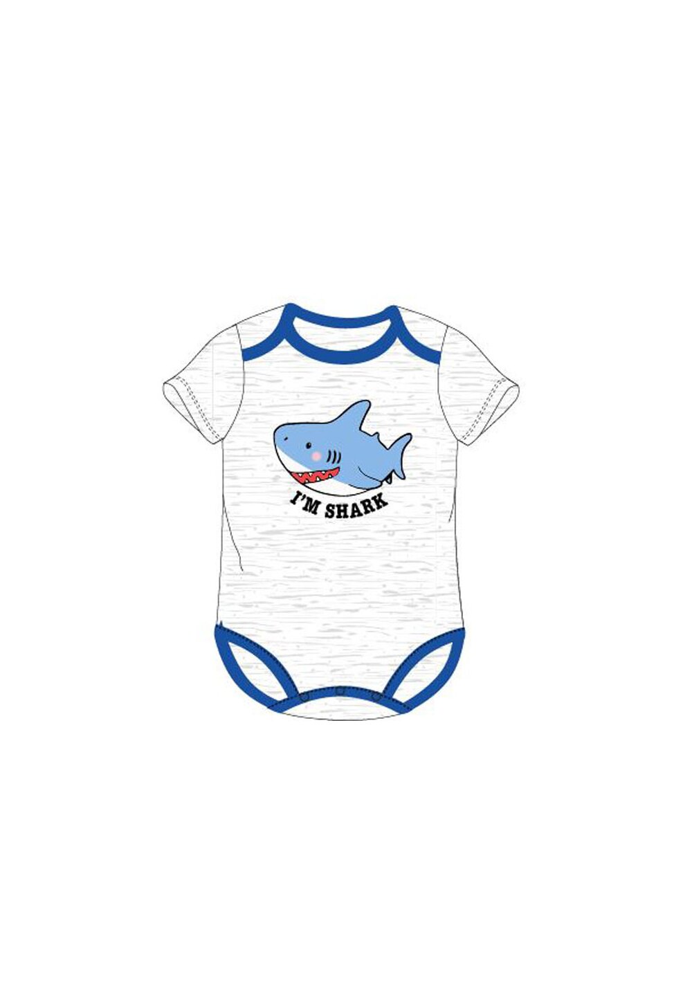 Body maneca scurta, I am Shark, gri