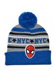 Caciula iarna, acril, NYC Spider-man, gri cu albastru