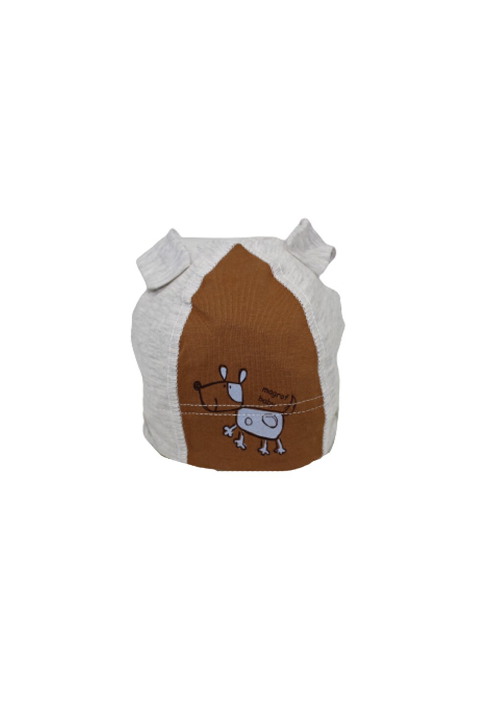 Caciulita bebe, magrof baby, gri cu maro