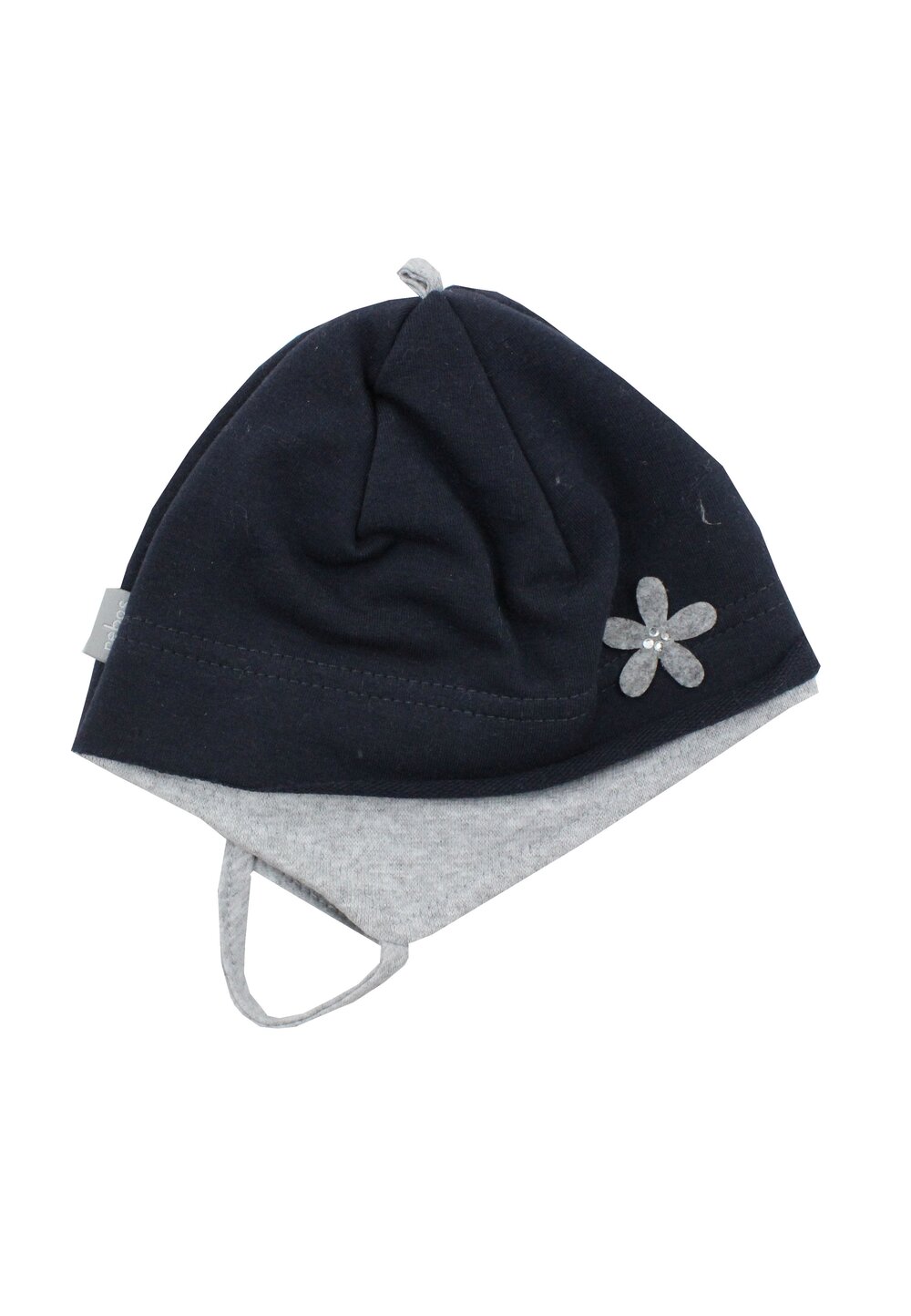 Caciulita, bumbac, bleumarin cu floricica