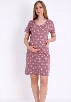 Camasa pentru alaptat, bumbac, Butterfly and flowers, roz