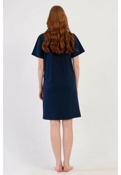 Camasa pentru alaptat, bumbac, Hello beautiful, bleumarin