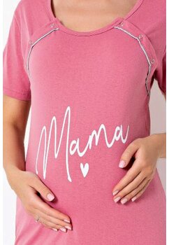 Camasa pentru alaptat, bumbac, I love mama, roz