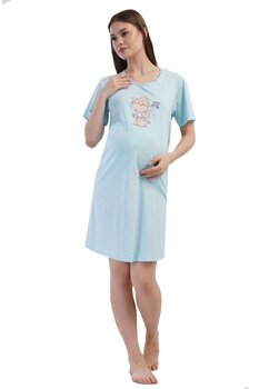 Camasa pentru alaptat, bumbac, Little princess, albastru