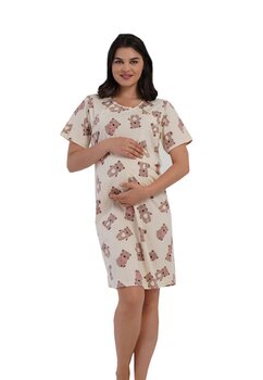 Camasa pentru alaptat, bumbac, Love bear, crem