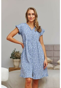 Camasa pentru alaptat, cute stars, bumbac, albastru