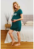 Camasa pentru alaptat, Happy mommy, verde inchis