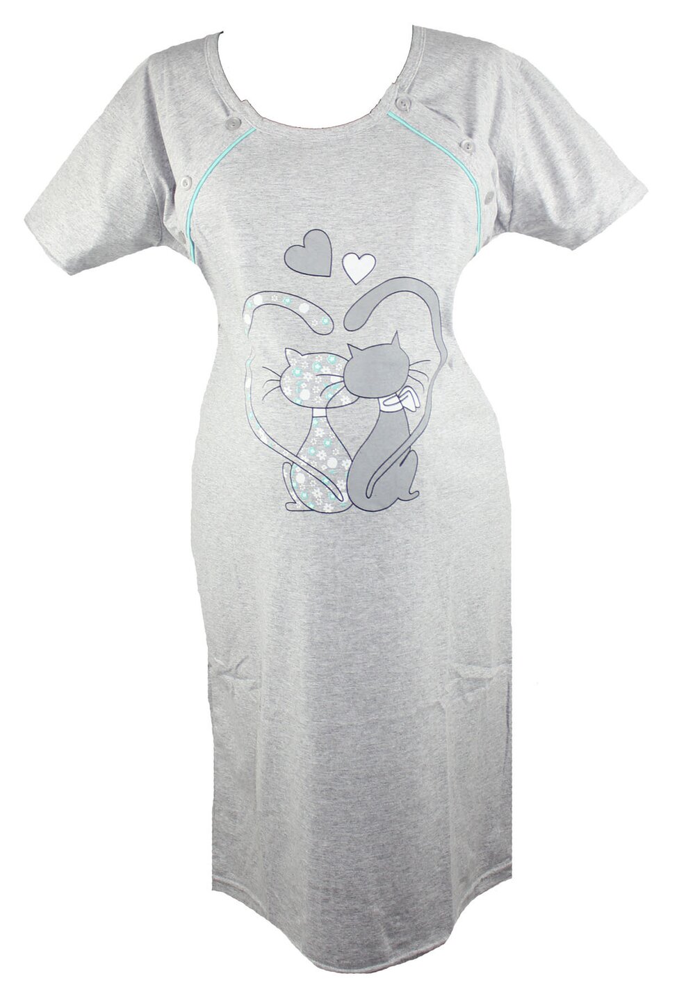 Camasa pentru alaptat, Love cat, turcoaz