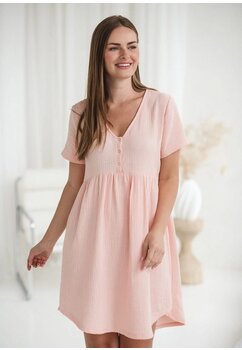 Camasa pentru alaptat, muselina, Aurora, roz deschis