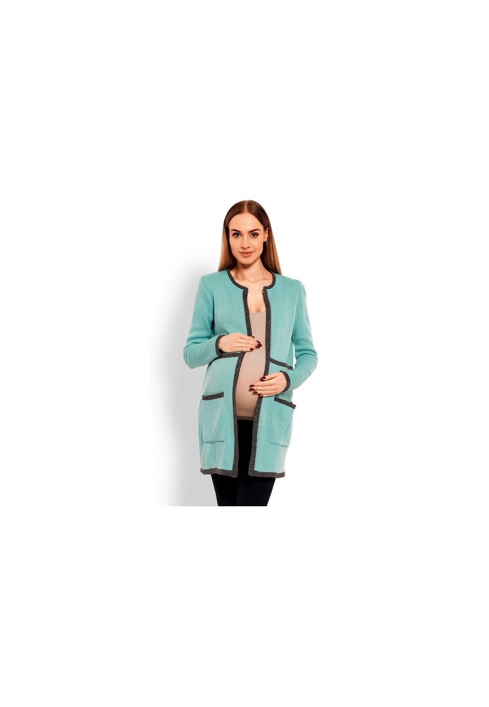 Cardigan tricotat, turcoaz