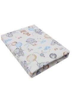Cearceaf patut, Prichindel, bumbac, Koala cu balon, multicolor, 140x70 cm