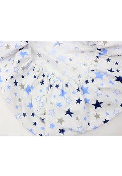Cearceaf patut, Prichindel, flanel, 2 fete stelute albastre, 120x60 cm, alb