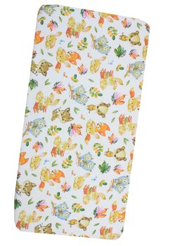 Cearceaf patut, Prichindel, flanel, Owls, alb, 140x70 cm