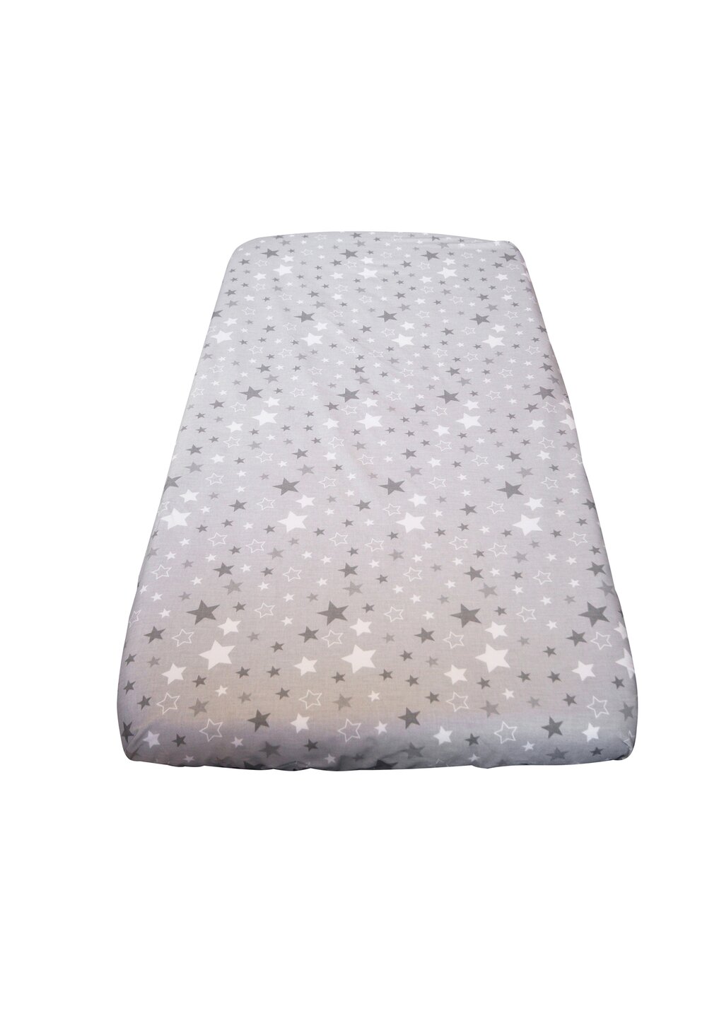 Cearceaf patut, Prichindel, gri cu stelute mari, 120 x 60 cm