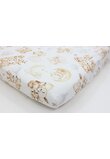 Cearceaf Prichindel, bumbac, Caprioara bambi si prietenii, alb, 120x60 cm