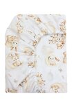 Cearceaf Prichindel, bumbac, Caprioara bambi si prietenii, alb, 120x60 cm
