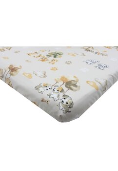 Cearceaf Prichindel, bumbac, catelusi, ivory, 120x60 cm