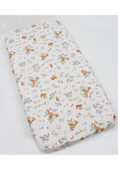 Cearceaf Prichindel, bumbac, Little fox, alb, 120x60 cm
