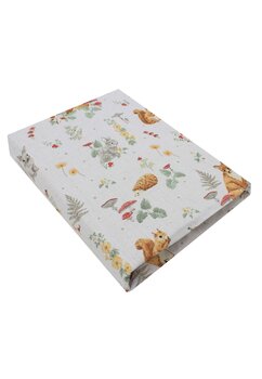 Cearceaf Prichindel, bumbac, Little fox, alb, 120x60 cm