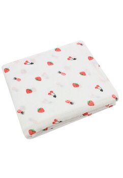 Cearceaf Prichindel, capsuni si cirese, muselina, alb, 120x60 cm