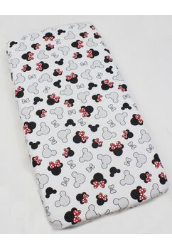 Cearceaf Prichindel, fundite rosii, bumbac, 120x60 cm, alb