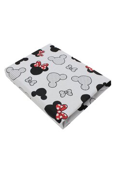 Cearceaf Prichindel, fundite rosii, bumbac, 120x60 cm, alb