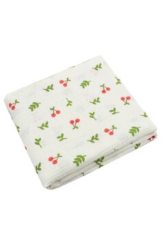 Cearceaf Prichindel, muselina, cirese, ivory, 120x60 cm