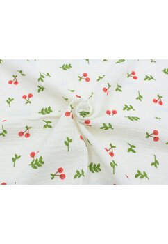 Cearceaf Prichindel, muselina, cirese, ivory, 120x60 cm