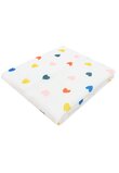 Cearceaf Prichindel, muselina, Colorful hearts, alb, 120x60 cm
