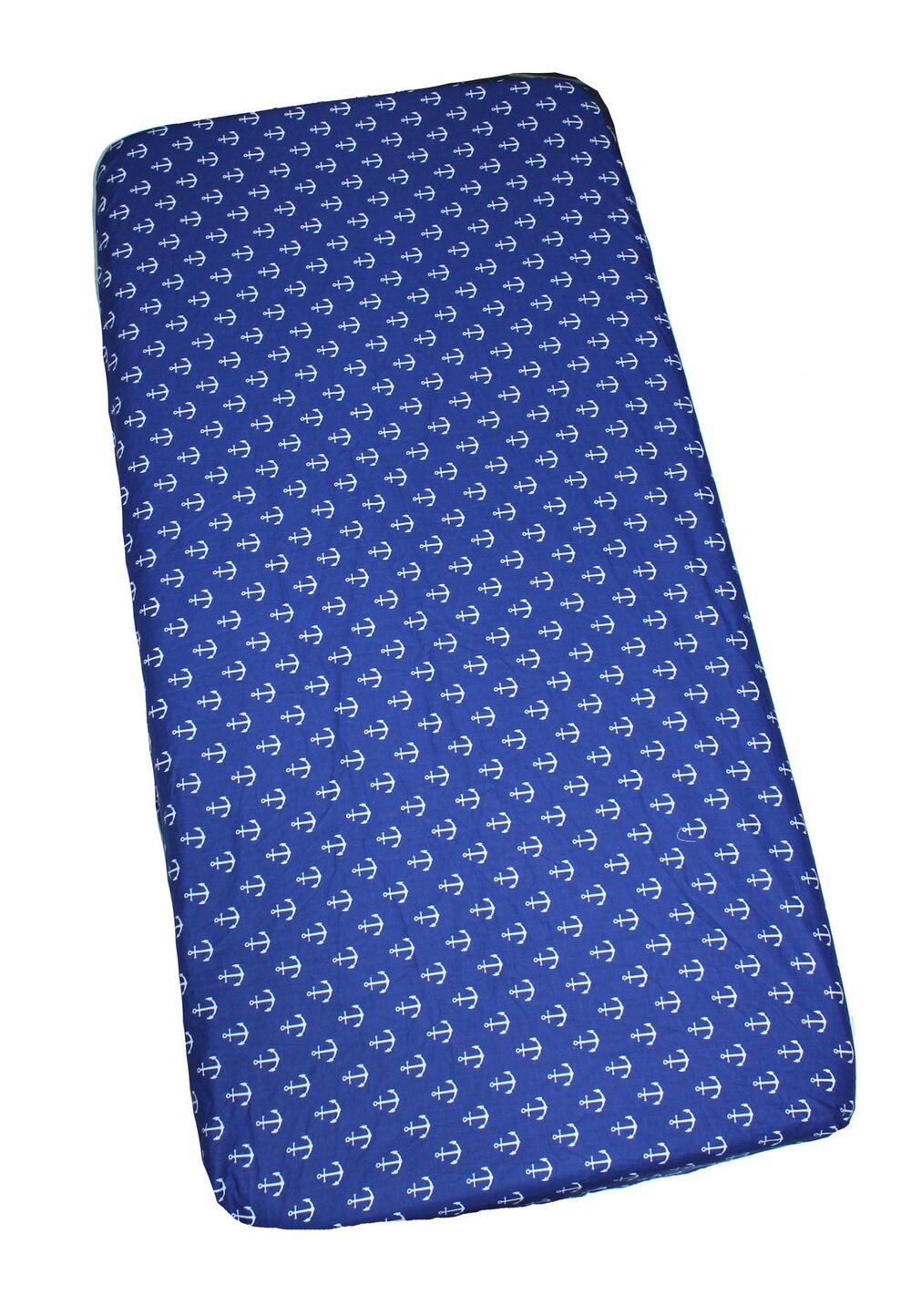 Cearceaf Prichindel, patut 120x60 cm, bluemarin cu ancore albe