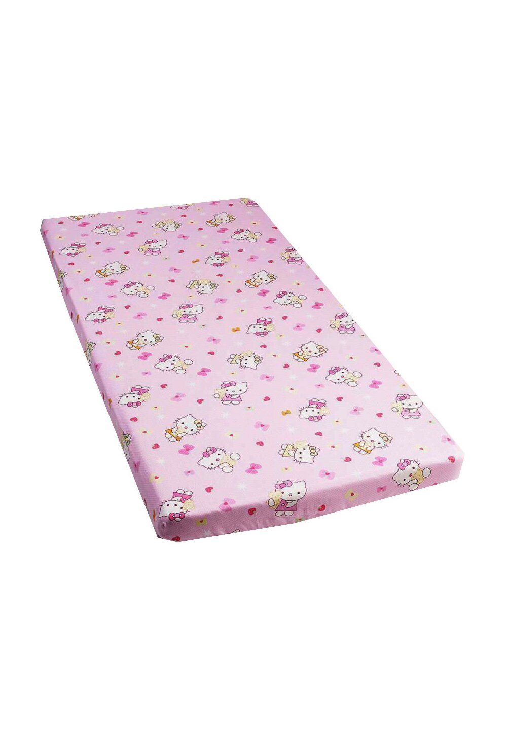 Cearceaf Prichindel, patut 120x60 cm, Hello Kitty, roz deschis