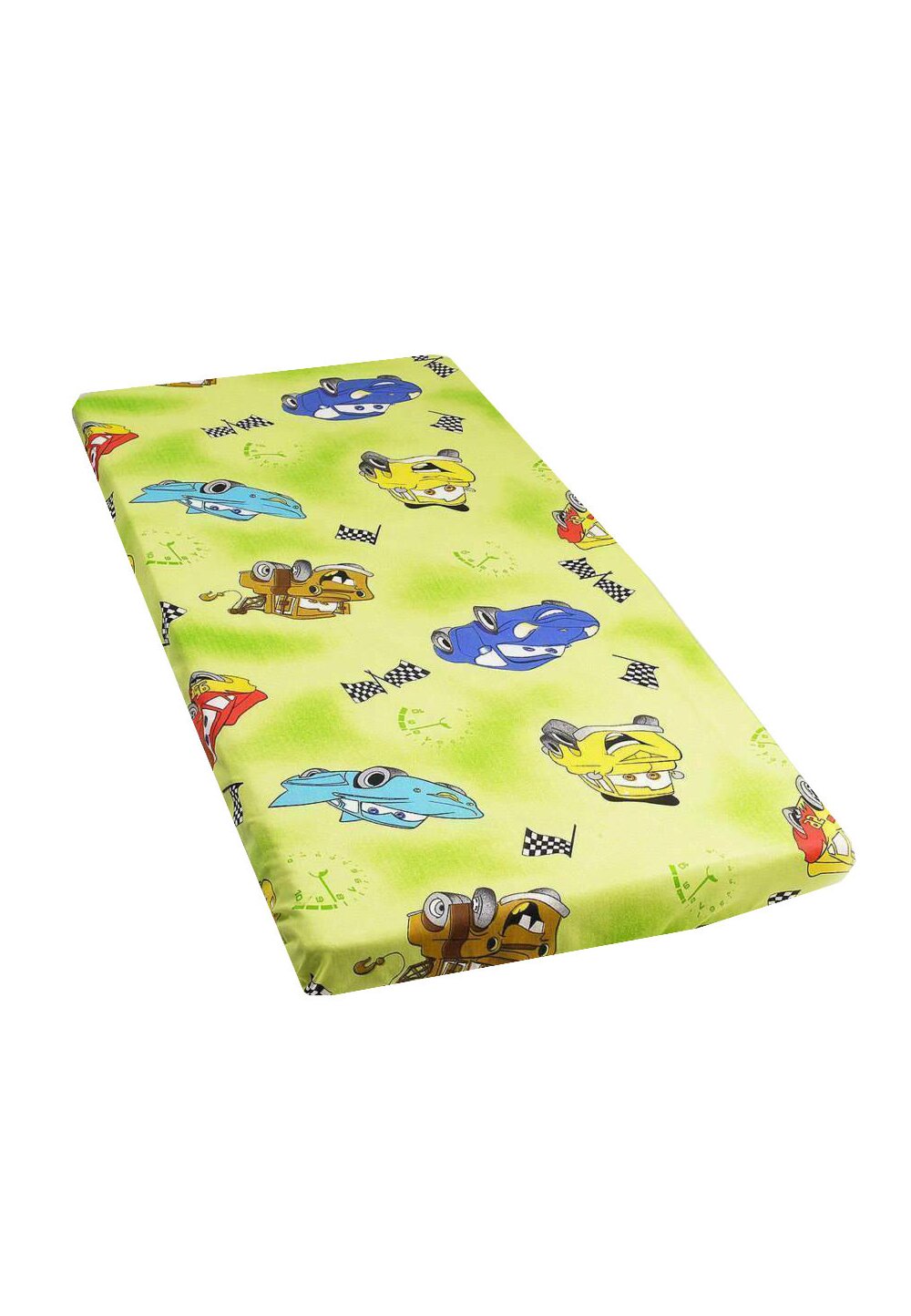 Cearceaf Prichindel, patut 120x60 cm, masinute verde