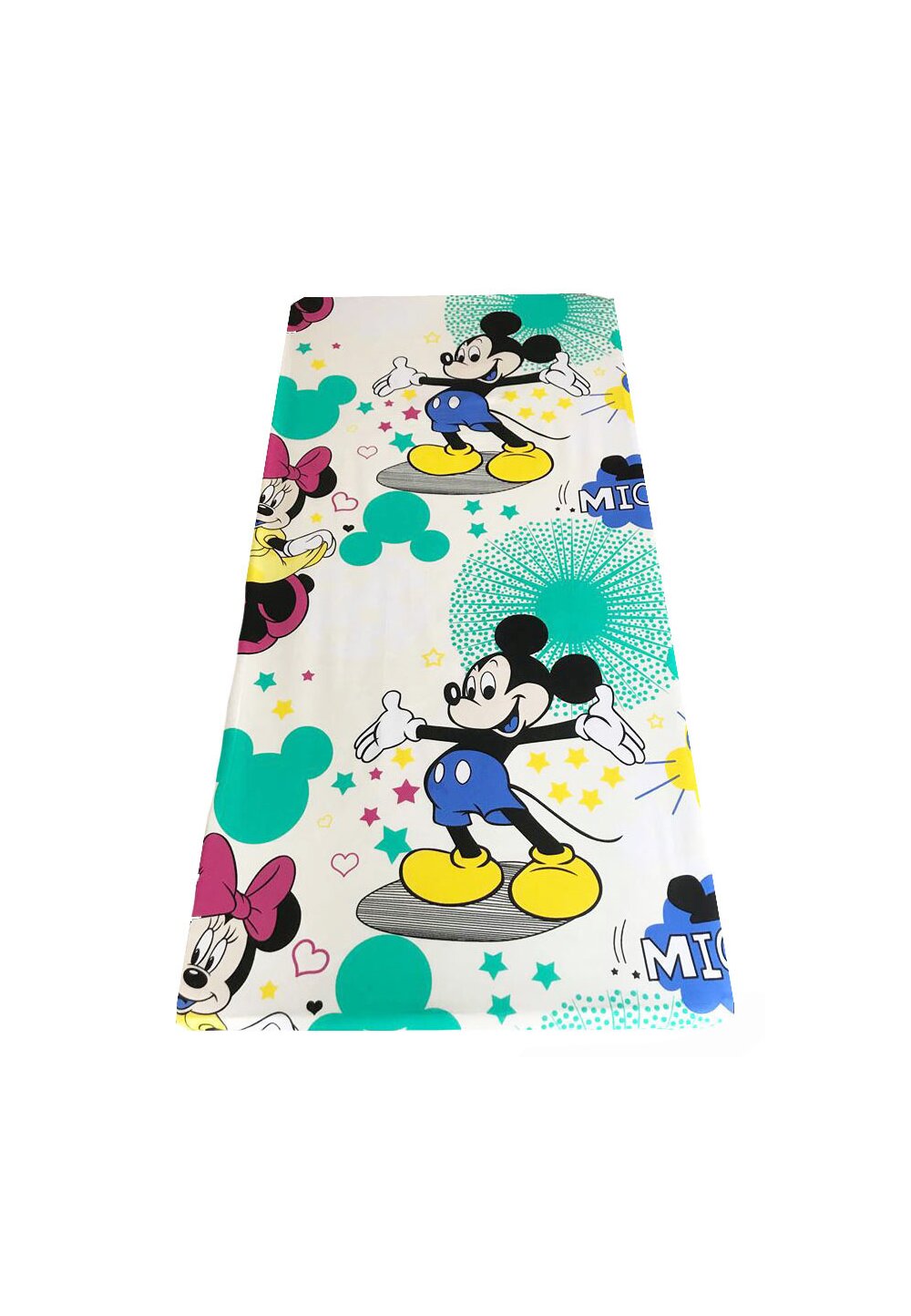 Cearceaf Prichindel, patut 120x60 cm, Minnie si Mickey, crem