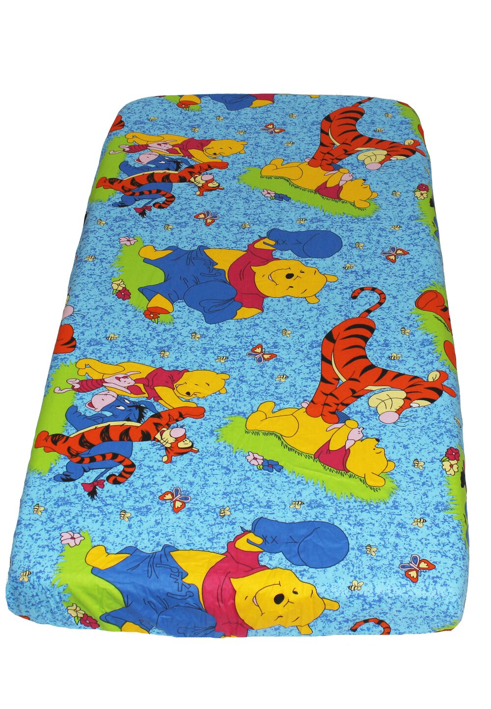 Cearceaf Prichindel, patut 120x60 cm, Winnie si Aiurel, albastru