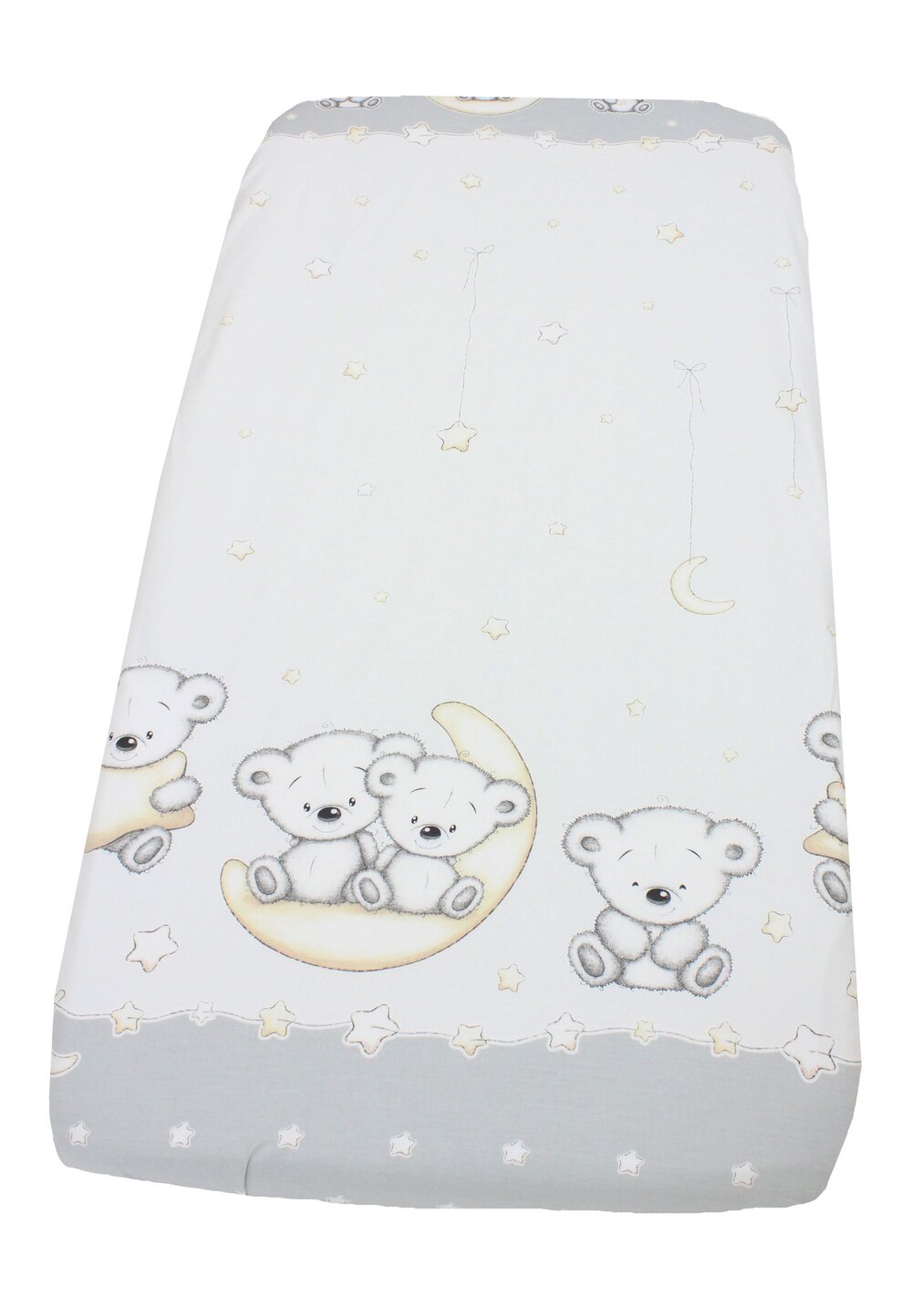 Cearceaf Prichindel, patut, Ursulet sir gri, 120x60 cm