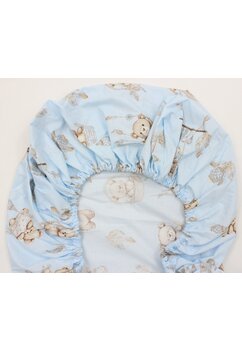 Cearceaf Prichindel, Ursulet in cosulet, bumbac, albastru, 140x70 cm