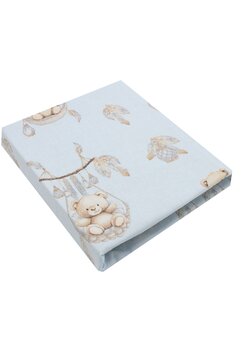 Cearceaf Prichindel, Ursulet in cosulet, bumbac, albastru, 140x70 cm