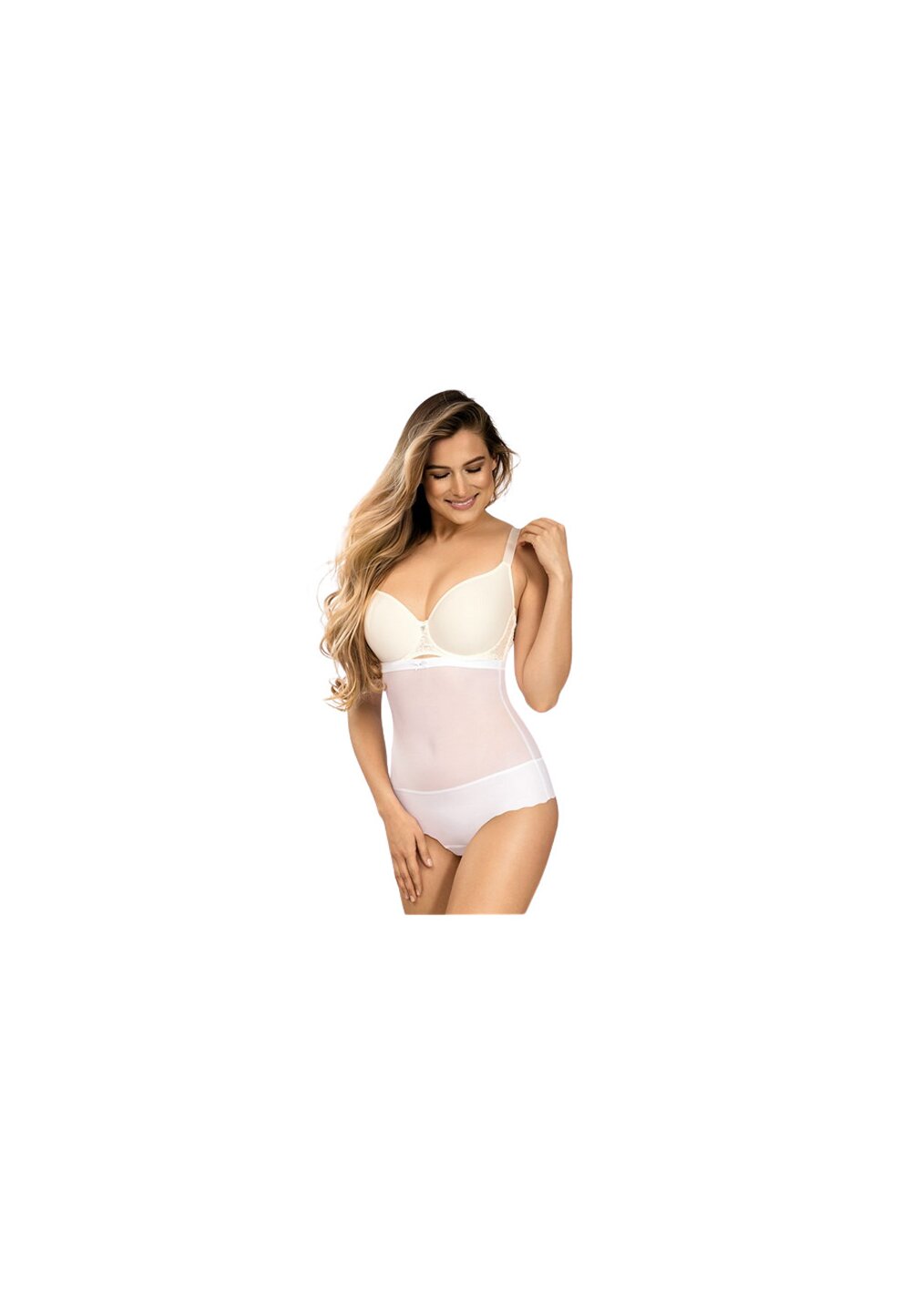 Chilot modelator cu talie inalta, Glam String, alb