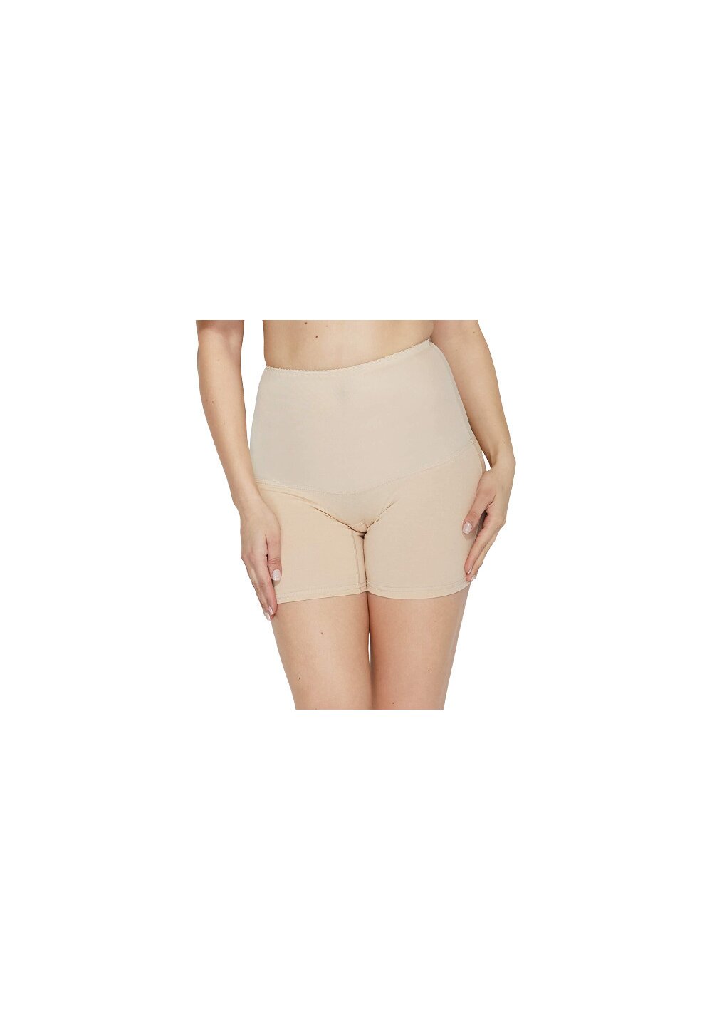 Chilot tip bermude, modelator, talie inalta, Iga Plus, crem