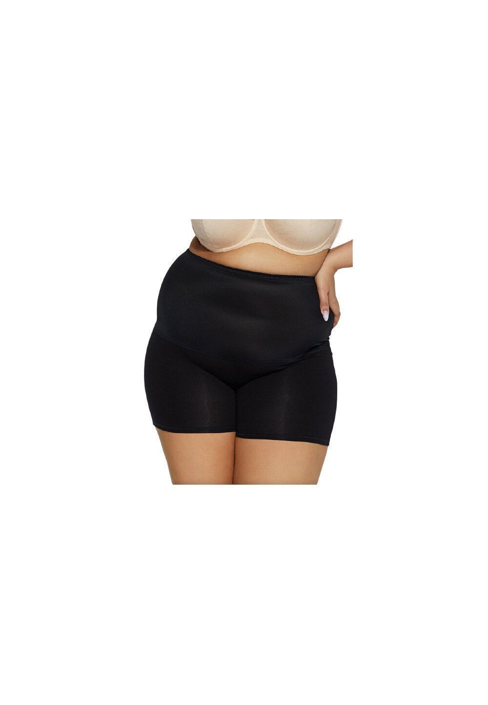 Chilot tip bermude, modelator, talie inalta, Iga Plus, negru