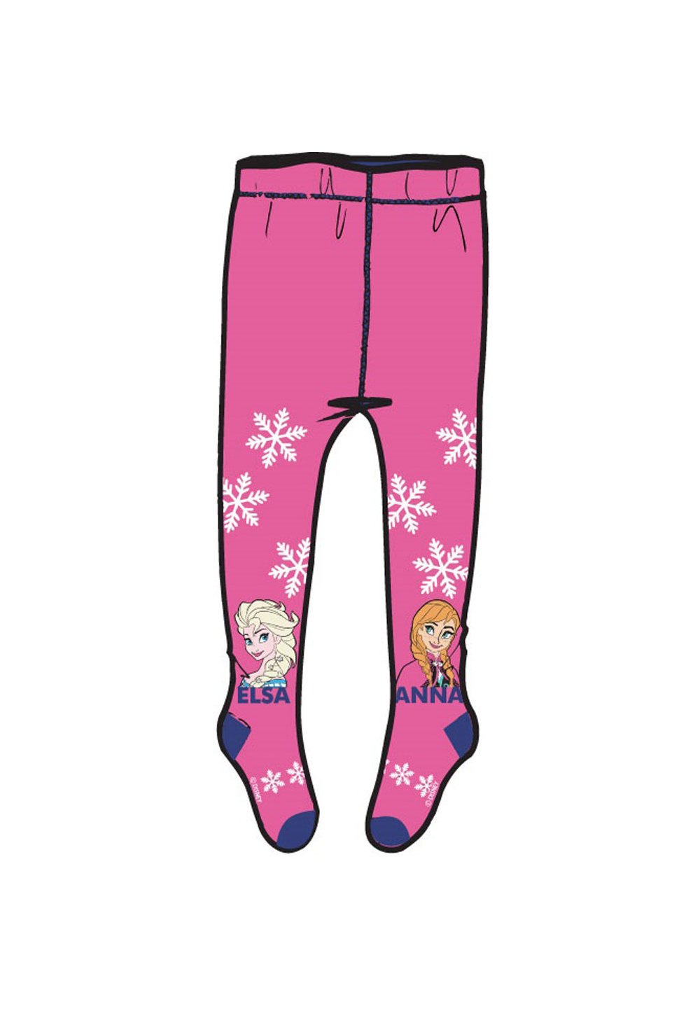 Ciorapi cu chilot, Anna si Elsa, roz cu fulgi imagine