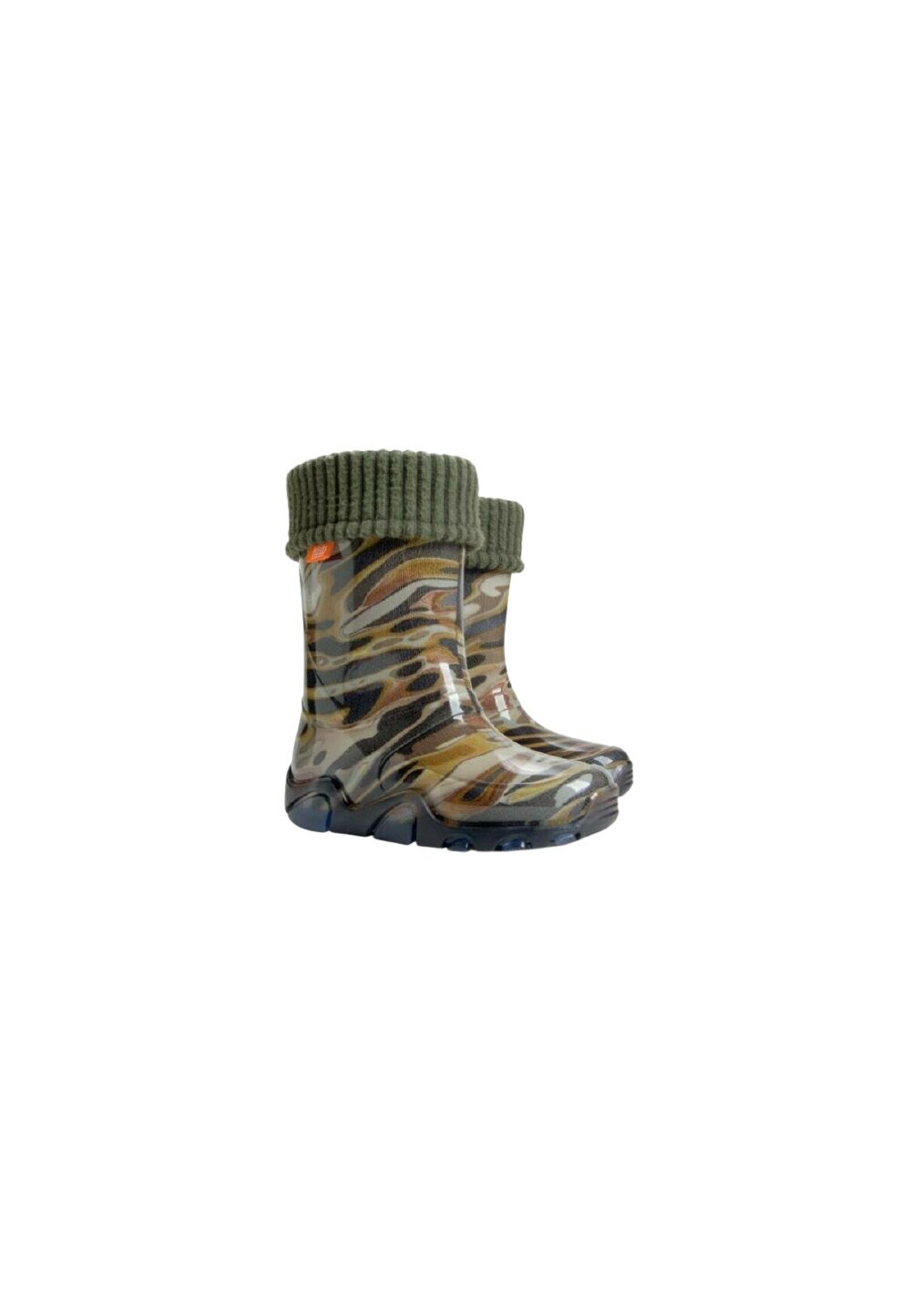 Cizme de cauciuc, cu ciorap, Army verde