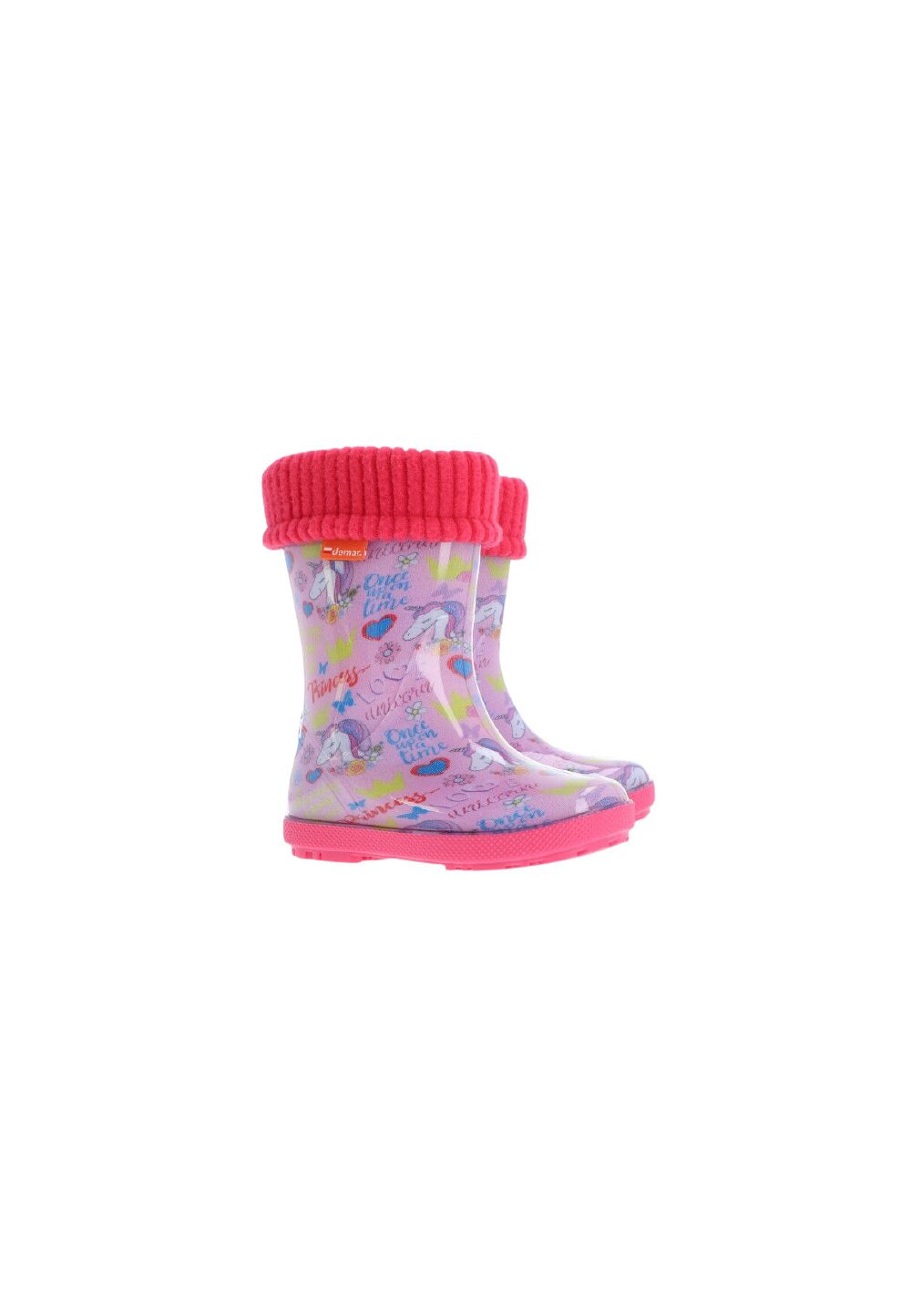 Cizme de cauciuc, Love Unicorn, roz