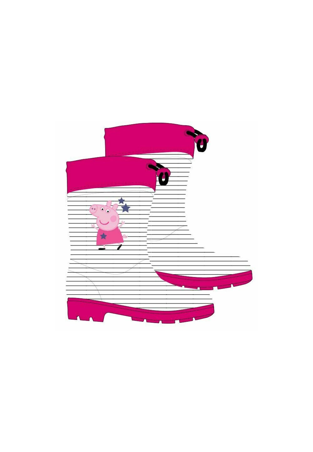 Cizme de cauciuc,Pepa Pig, albe cu dungi negre